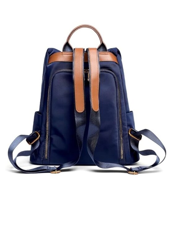 Women\'s Work Backpack Nylon Anti-theft Water Resistant, Navy Blue main image 6